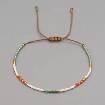 Браслеты из бисера в стиле бохо Простой тонкий браслет в богемном стиле Браслет ручной работы для женщин Ювелирные изделия