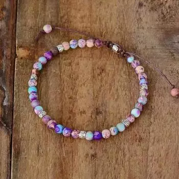 Браслеты из натуральных камней для женщин, плетеные браслеты из бусин ручной работы, лечебная медитация, баланс, йога, изящная цепочка на руку