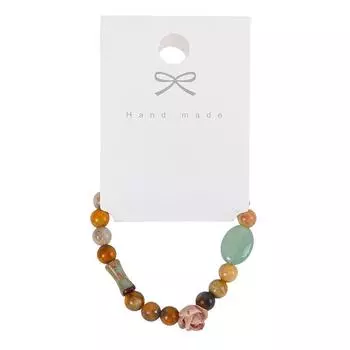 Браслеты из натуральных камней розового цвета с круглыми бусинами, высококачественный браслет с цветком из драгоценных камней, ювелирные изделия для женщин и девочек, подарок