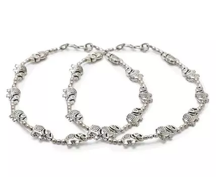 Браслеты из оксидированного серебра с бисером