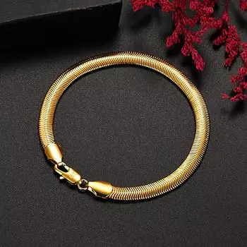 Браслеты из стерлингового серебра 925 пробы, 18-каратное золото, 6 мм, браслеты из змеиной кости для мужчин и женщин, модные ювелирные изделия, аксессуары, подарки золотой
