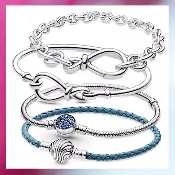 Браслеты из стерлингового серебра 925 пробы, браслеты-цепочки с узлом бесконечности и браслет, подвески «сделай сам» для изготовления ювелирных изделий, подарков 17cm