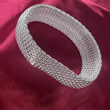 Браслеты из стерлингового серебра 925 пробы для женщин, тонкий круглый сетчатый браслет, модные свадебные вечерние рождественские подарки для девочек, студенческие ювелирные изделия