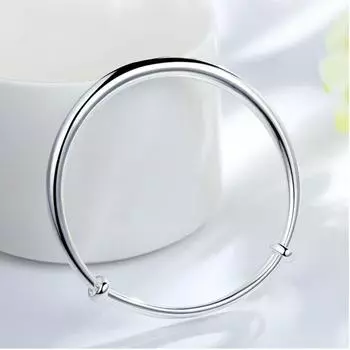 Браслеты из стерлингового серебра 925 пробы, простые регулируемые браслеты и браслеты для женщин S-B55