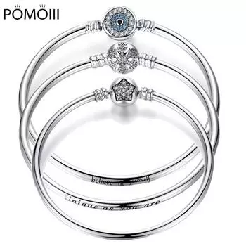 Браслеты из стерлингового серебра 925 пробы Pulseira со снежинками, браслеты из серебра 925 пробы в виде сердца и змеи, женский серебряный браслет для женщин, ювелирные изделия