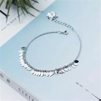 Браслеты из стерлингового серебра 925 пробы с цепочкой в виде листьев для женщин, индивидуальный браслет, креативная вечеринка, модные украшения