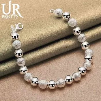 Браслеты из стерлингового серебра 925 пробы с подвесками в форме луны и сердца и другие модные свадебные украшения 20CM