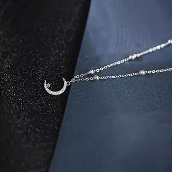 Браслеты из стерлингового серебра 925 пробы со звездами и луной, браслеты с подвесками для женщин, свадебные украшения, аксессуары, изысканный подарок S-B100 16cm add 4cm