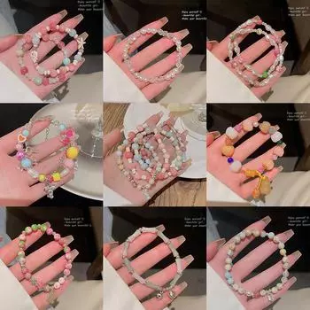 Браслеты из жемчуга и хрустальных бусин цвета дофамина для женщин S406