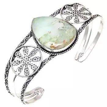 Браслеты-манжеты из антикварных ювелирных изделий с драгоценными камнями хризопраза 7 дюймов, регулируемые