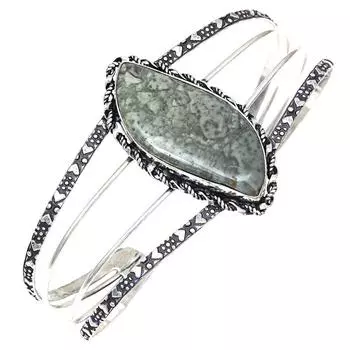 Браслеты-манжеты из драгоценного камня Moss Agate, 7 дюймов, регулируемые