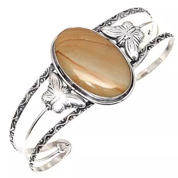 Браслеты-манжеты из драгоценных камней Amrican Jasper, 7 дюймов, регулируемые