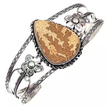 Браслеты-манжеты из драгоценных камней Dendritic Drusy, 7 дюймов, регулируемые