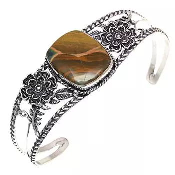 Браслеты-манжеты из драгоценных камней Ocean Jasper Antique Jewelry 7 Adjustable