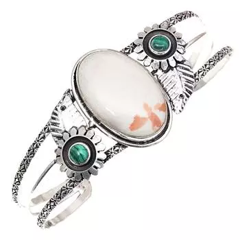 Браслеты-манжеты из ракушек сколецита, старинные ювелирные изделия, 7 дюймов, регулируемые