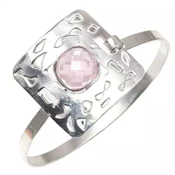 Браслеты-манжеты из розового кварца с драгоценными камнями ручной работы 7 дюймов, регулируемые