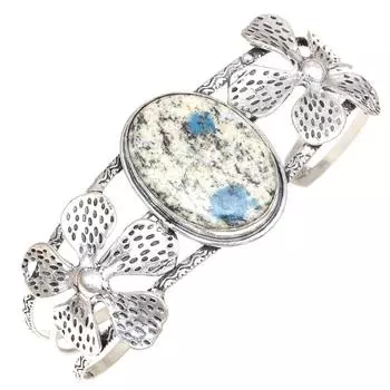 Браслеты-манжеты из серебра ручной работы с драгоценными камнями из яшмы K2, длина 7 дюймов, регулируемые