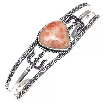 Браслеты-манжеты из серебра с драгоценными камнями Sunstone, 7 дюймов, регулируемые