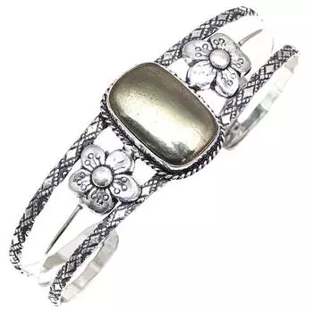 Браслеты-манжеты из серебра с золотыми драгоценными камнями Apache, 7 дюймов, регулируемые