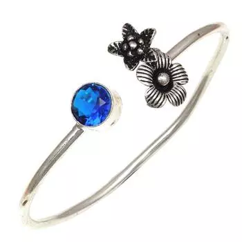 Браслеты-манжеты ручной работы из кварца и танзанита, регулируемые, 7 дюймов