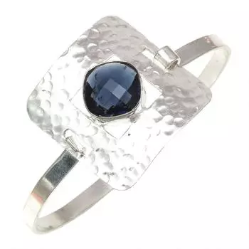 Браслеты-манжеты ручной работы из кварца и танзанита, регулируемые, 7 дюймов