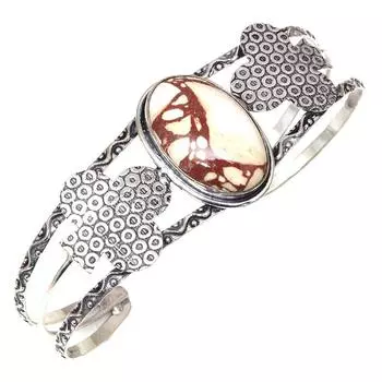 Браслеты-манжеты ручной работы из яшмы дикой лошади, регулируемые, 7 дюймов