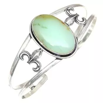 Браслеты-манжеты ручной работы с драгоценными камнями из хризопраза, 7 дюймов, регулируемые