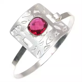 Браслеты-манжеты ручной работы с розовым турмалином и драгоценными камнями, 7 дюймов, регулируемые