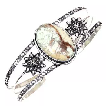 Браслеты-манжеты с этническими украшениями из лимонного хризопраза, регулируемые, 7 дюймов