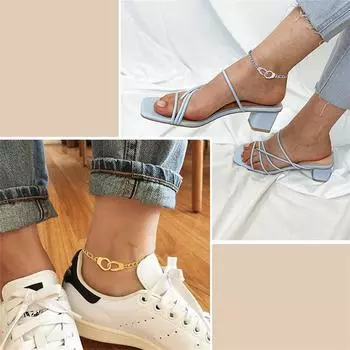 Браслеты на лодыжки для женщин в преступности, готические панк-ювелирные изделия, 8,5 регулируемых цепочек для ног, бесконечные браслеты на лодыжку на День матери One Size