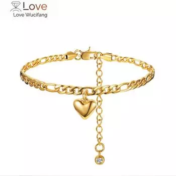 Браслеты на ногу для женщин, золотые браслеты из нержавеющей стали с кубинскими звеньями, летние женские модные пляжные украшения для ног 22cm