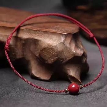 Браслеты на ногу с красной веревкой на удачу для женщин и мужчин, браслеты ручной работы из киновари, панк-ювелирные изделия красный