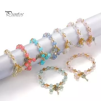 Браслеты на удачу для женщин, винтажные ювелирные изделия ручной работы с подвеской-ключом, свадебные подарки для невест розовый