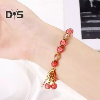 Браслеты на удачу для женщин, винтажные ювелирные изделия ручной работы с подвеской-ключом, свадебные подарки для невест жёлтый