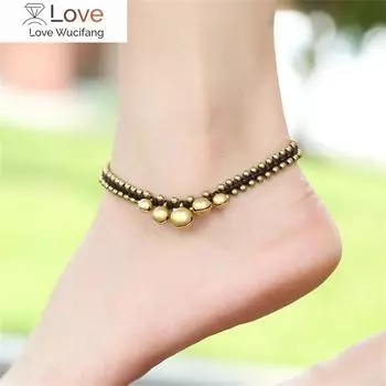 Браслеты ручной работы женские этнические медные колокольчики браслет на лодыжку пляжные украшения аксессуары браслет на лодыжку 24cm