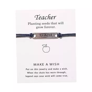 Браслеты с благословением для женщин и мужчин, простые браслеты из сплава, поздравительные украшения, подарки для учителей красный