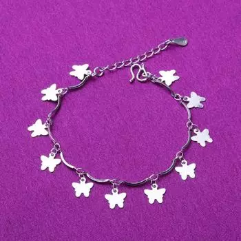 Браслеты с подвесками в виде бабочки из стерлингового серебра 925 пробы, браслеты-цепочки и браслеты на щиколотку для женщин, украшения для свадеб и вечеринок