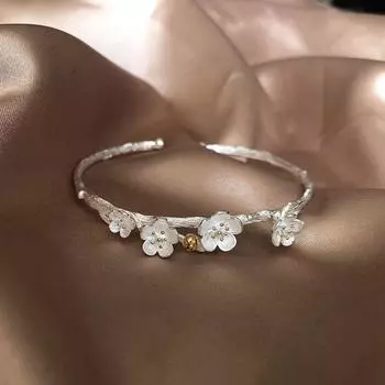 Браслеты с подвесками в виде цветка из стерлингового серебра 925 пробы для женщин, модные, элегантные, винтажные, креативные, для девочек, праздничные украшения