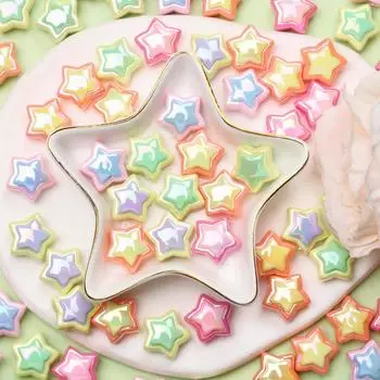 Браслеты УФ двухцветные креативные материалы стерео акрил 18 мм звездное ожерелье ручной работы 10 шт. свободные бусины DIY ювелирные аксессуары изготовление розовый