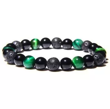 Браслеты унисекс натуральный гематит обсидиан тигровый глаз ювелирные изделия бусины души пульсеры ручная работа 6