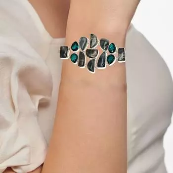 Браслеты женские из драгоценных камней из агата и хромдиопсида 7-8