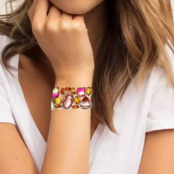 Браслеты женские с полосчатым агатом и цитрином, унисекс, 7-8