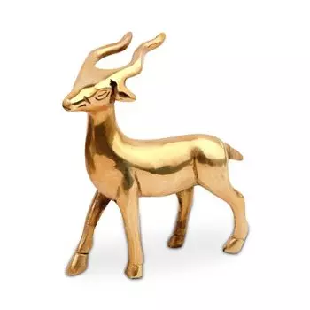 Brass Deer Statue | Height-9.5 cm Aprrox. | Vastu Idol for Home and Office | Zonal Placement- West/WNW| золотистый