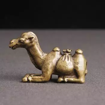 Brass Desert Camel Desktop Decor Ornaments Pure Copper Animal Statue Home Decoration Office Pen Holder Figurines Miniature верблюд