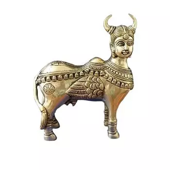 Brass Kamdhenu Statue | Height-17 cm Aprrox. | Vastu Idol for Home and Office | Zonal Placement -ESE | золотистый