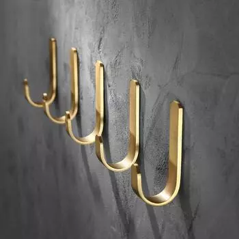 Brass Key Holder Gold Coat Hook Sticky Clothes Hook for Kitchen Bathroom S