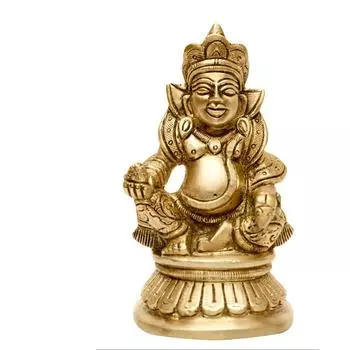Brass Kuber Statue | Height - 12 cm Aprrox. | Vastu Idol for Home and Office | Zonal Placement - North| золотистый