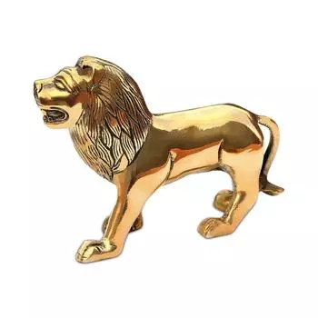 Brass Lion Statue | Height-9.5 cm Aprrox. | Vastu Idol for Home and Office | Zonal Placement-NNE | золотистый