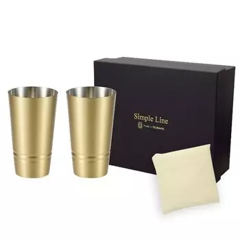 Brass Made in Japan Made in J-kitchens Tumbler, 2-Piece Set, 330ml, (Includes SimpleBag, Vietnam)