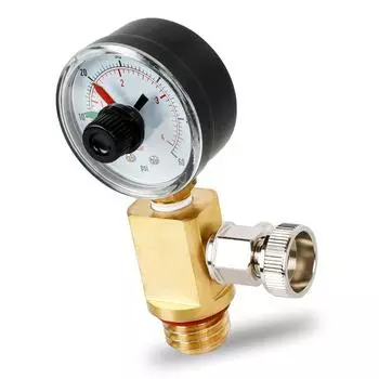 Brass Manual Air Release Valves with Pressure Gauge For Pool Filter Systems Swimming Pool Maintenance Accessory